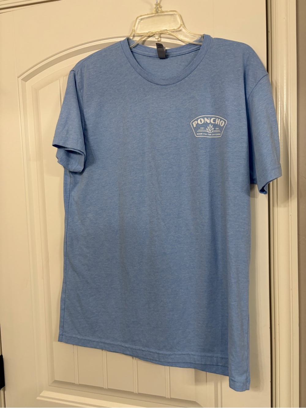 Poncho Men's Short Sleeve Crewneck Tee in Heather Blue